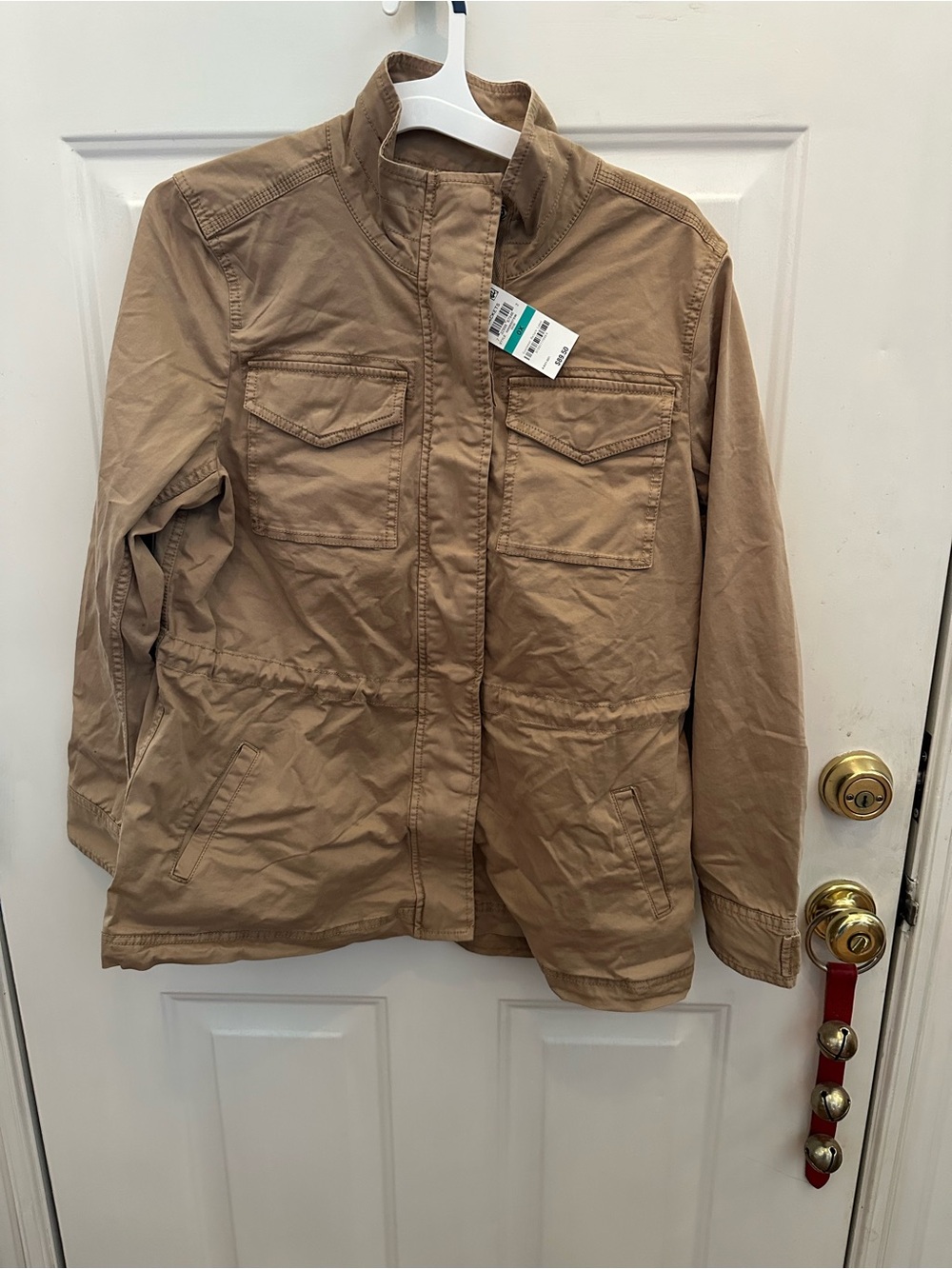 Lightweight Tan Utility Jacket - Casual Women's Coat